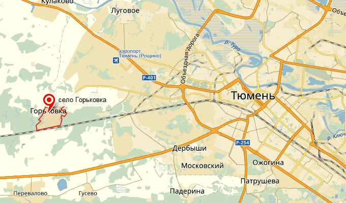 г. Тюмень. п. Горьковка (р-н а/п Рощино)